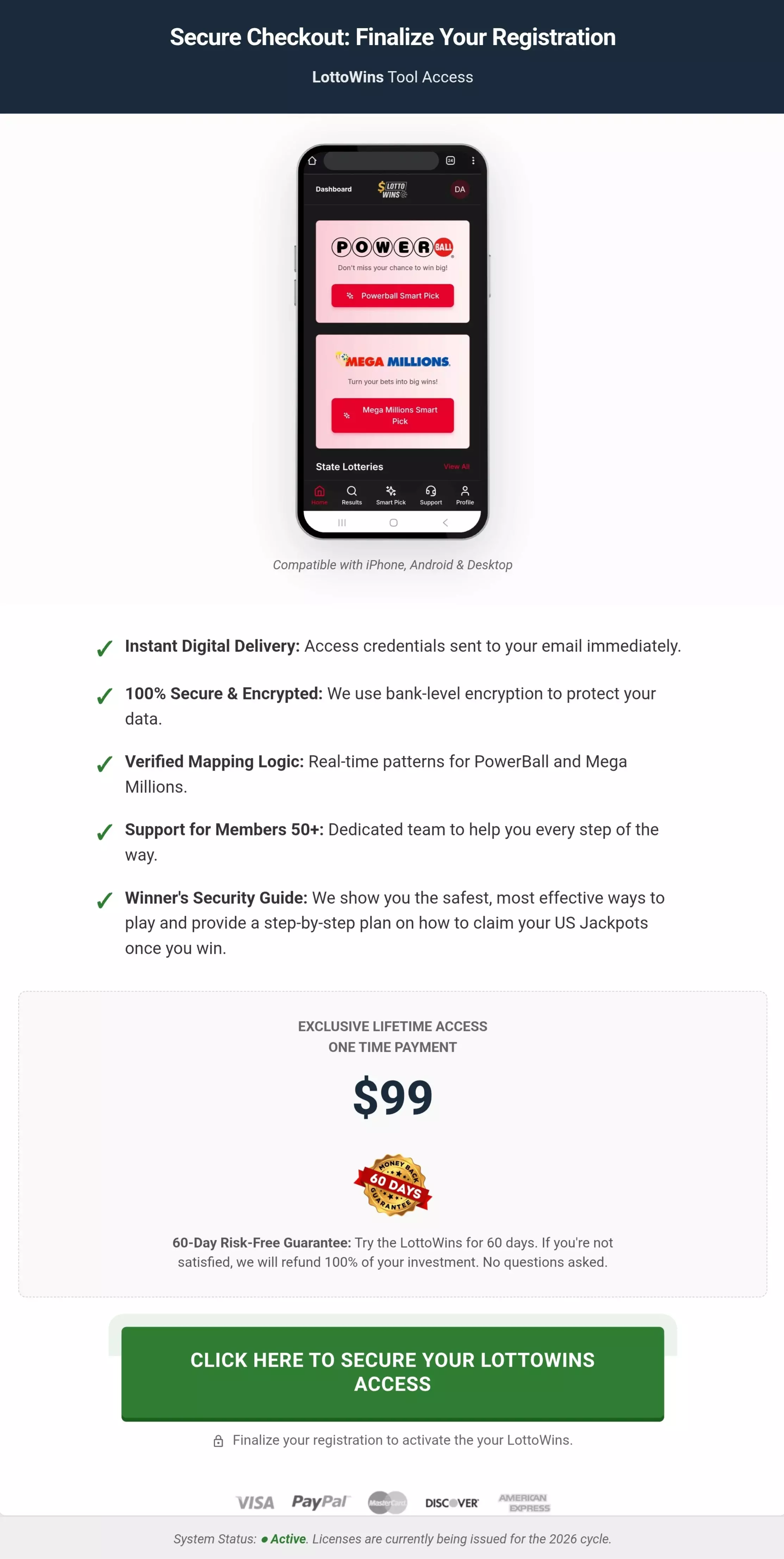 LottoWins™ pricing